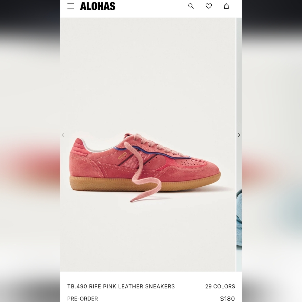 Alohas Rife Pink Leather Sneakers size 7/7.5/38